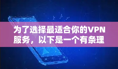 为了选择最适合你的VPN服务，以下是一个有条理的分析和建议